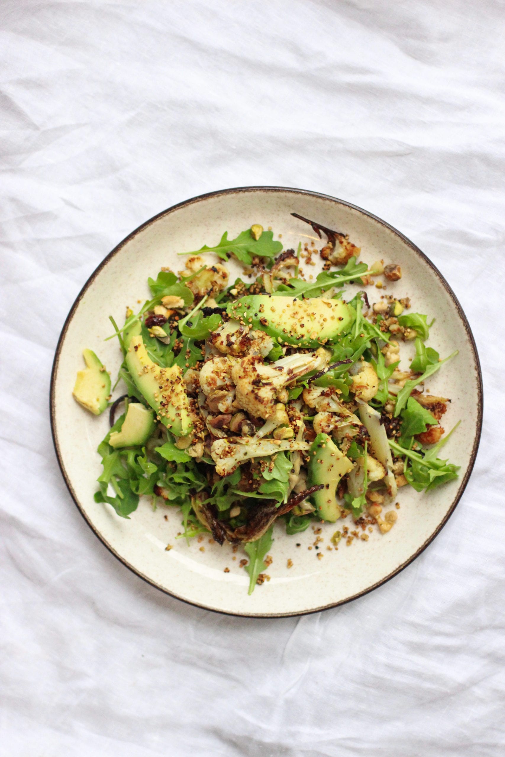 Crispy Quinoa Salad W Cauliflower & Avocado