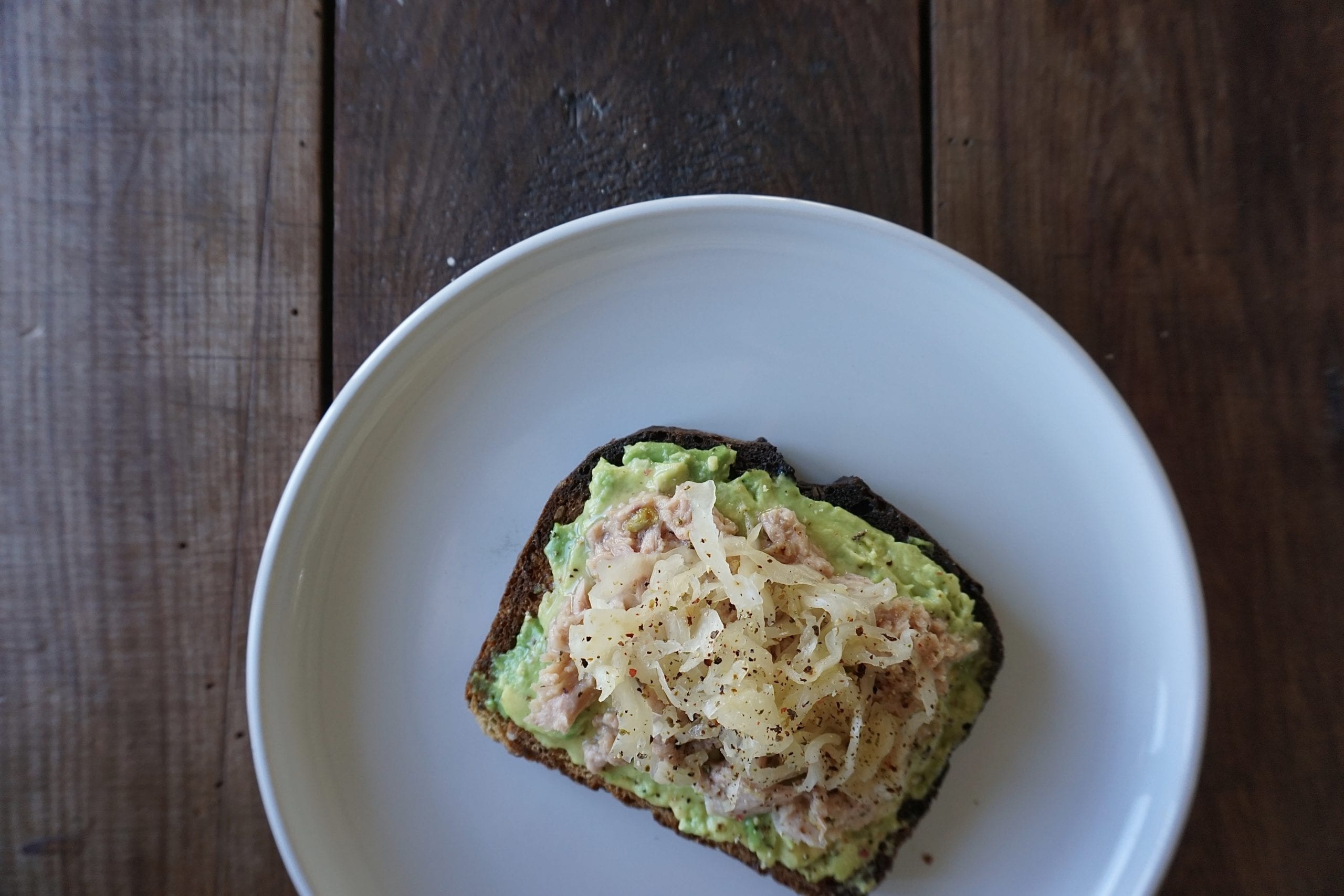 Smoked Kahawai, Avo & Sauerkraut on Toast