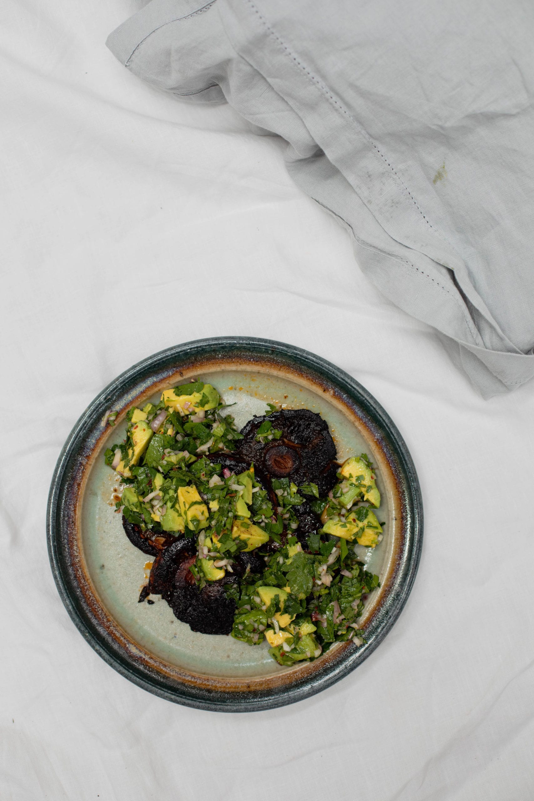 Portobello Mushrooms & Avocado Salsa