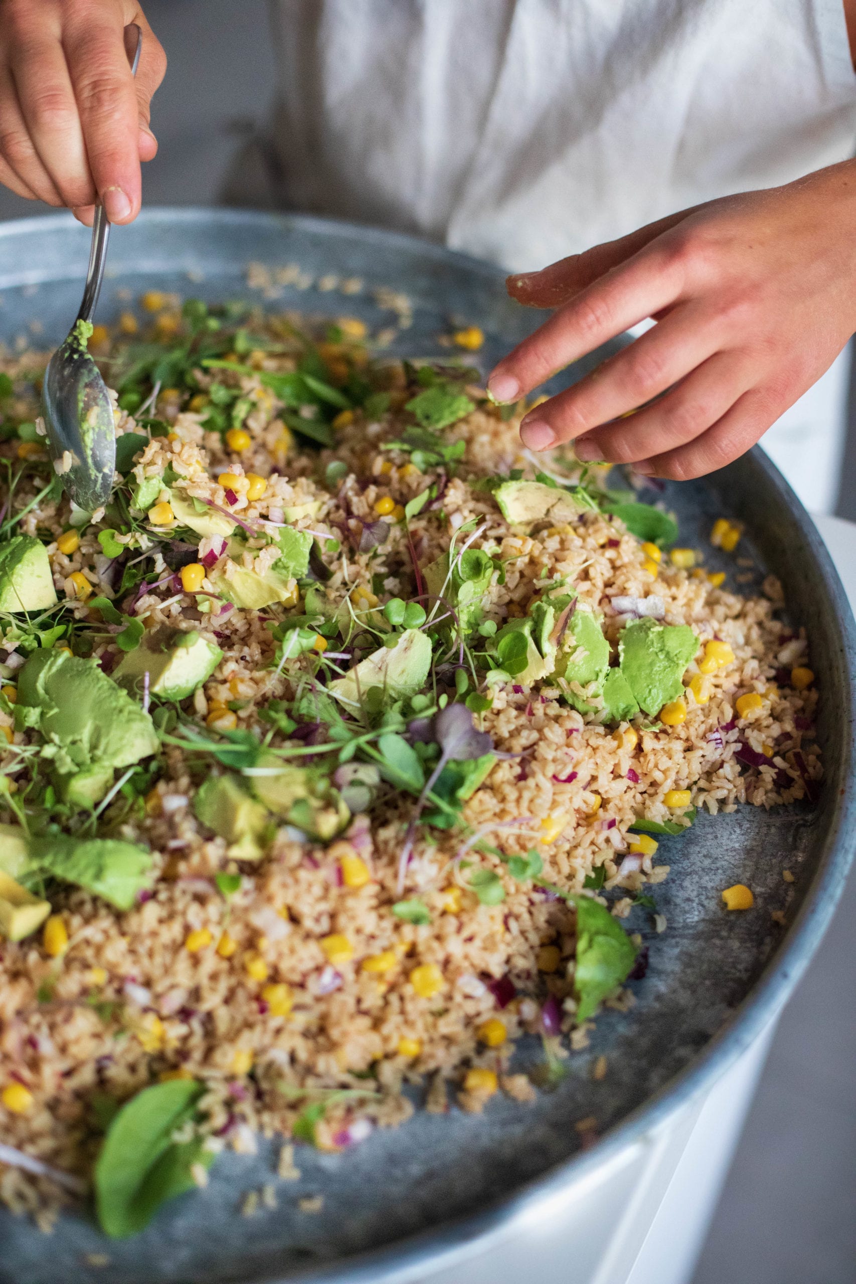 Sweetcorn & Avocado Salad + Chilli Lemon Dressing