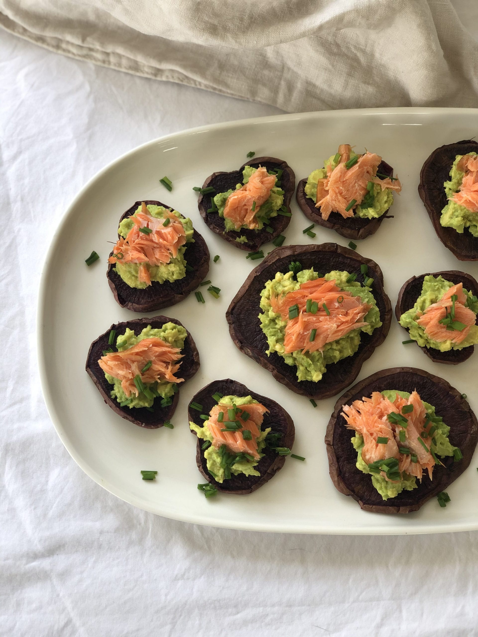 Smoked Salmon Sweet Potato Crostini