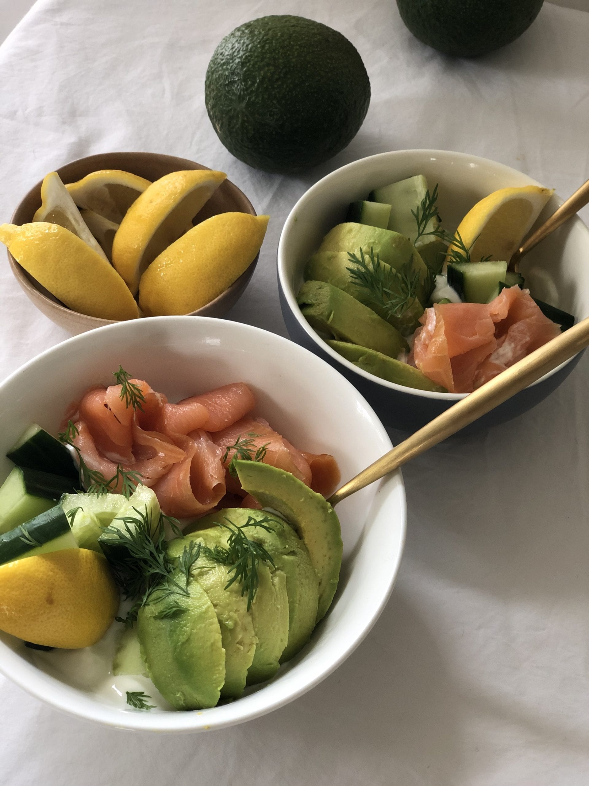 Smoked Salmon Avocado Yoghurt Bowls