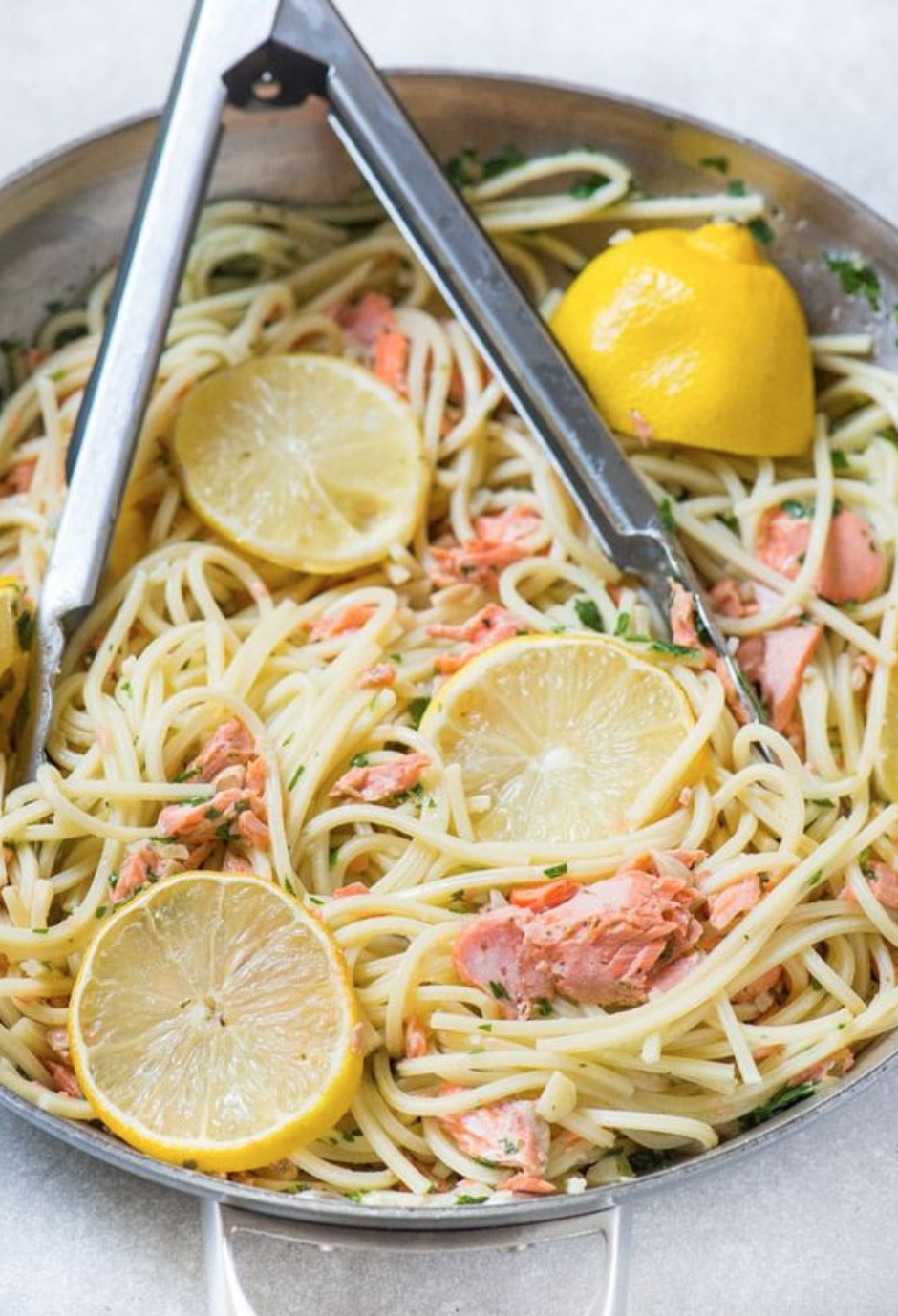 GF Lemon Avocado Salmon Pasta