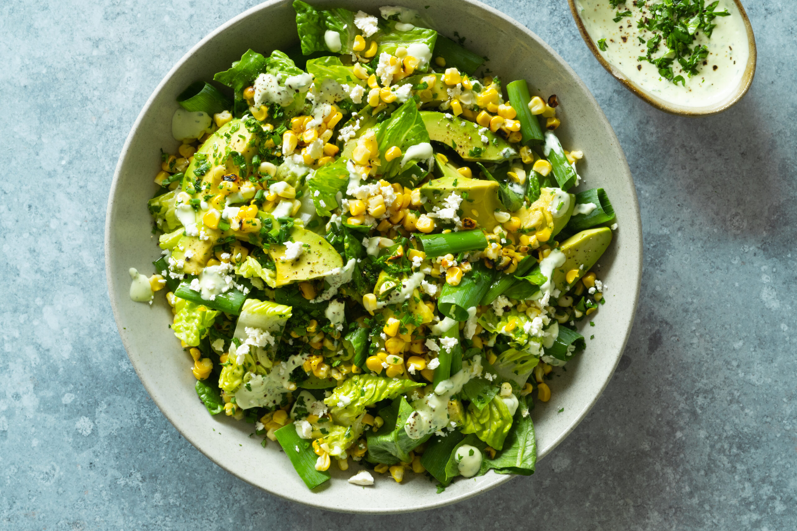 Grilled Corn, Avocado & Herb Salad